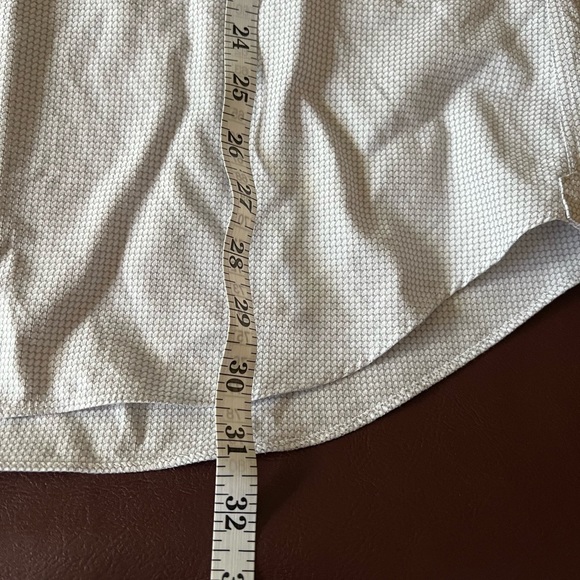 David Donahue Trim Sage and White Pattern Long Sleeve Dress Shirt size 16.5 3435 - Picture 8 of 9